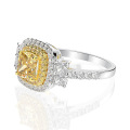 Crystals High End Silver Jewelry Engagement Ring with High Carbon Diamond